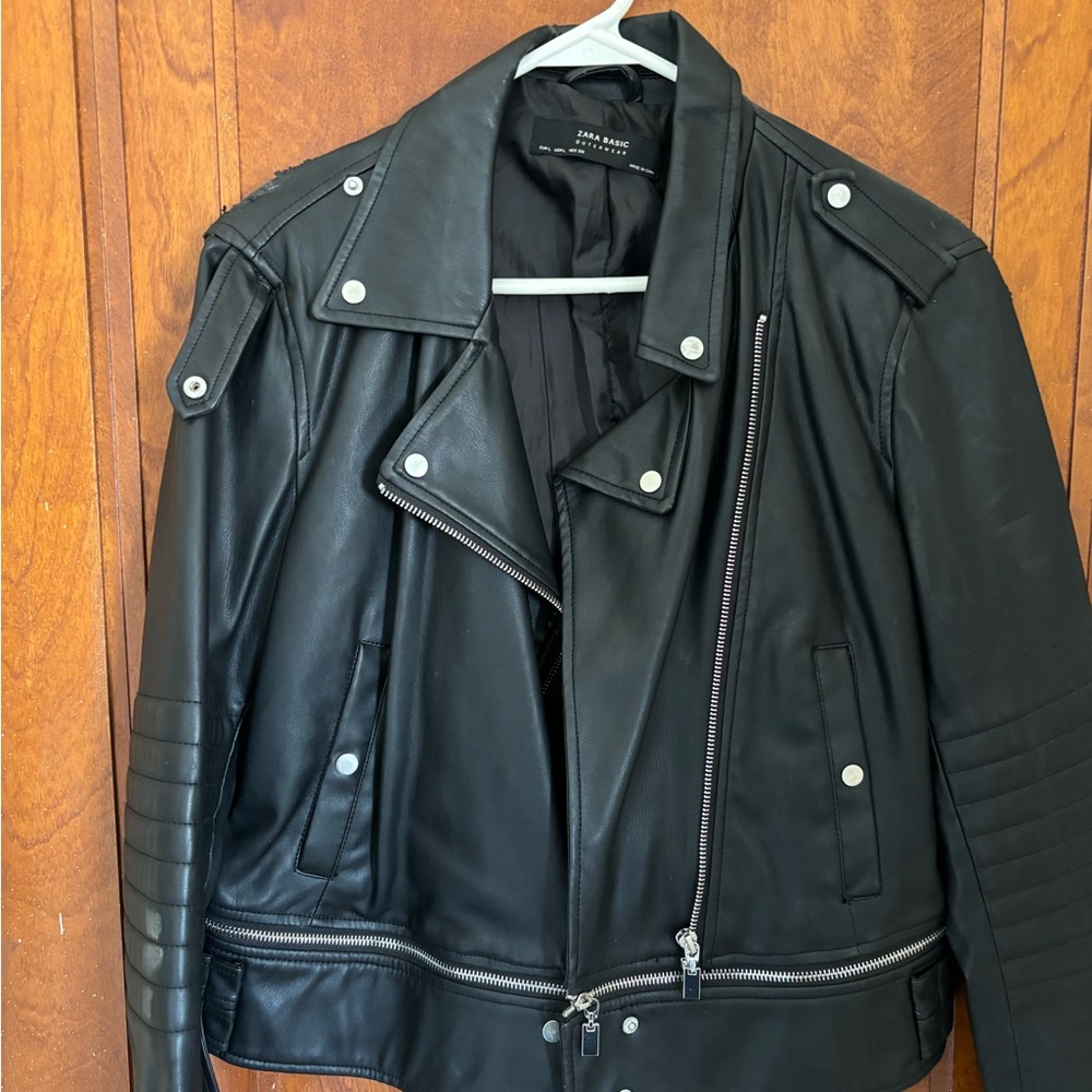 Biker Chic: Zara Basic Leather Jacket (Gently Wor… - image 1